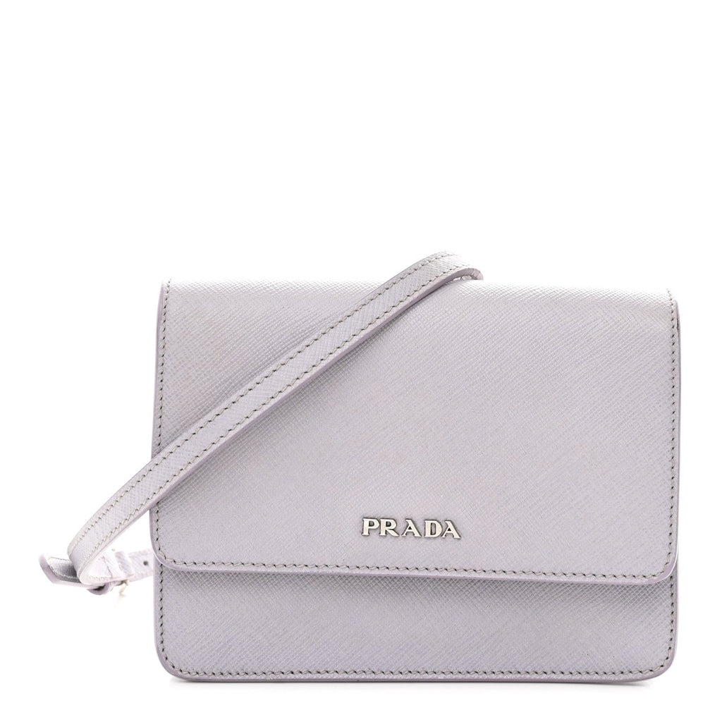 Prada Saffiano Lux Crossbody Bag Glicine