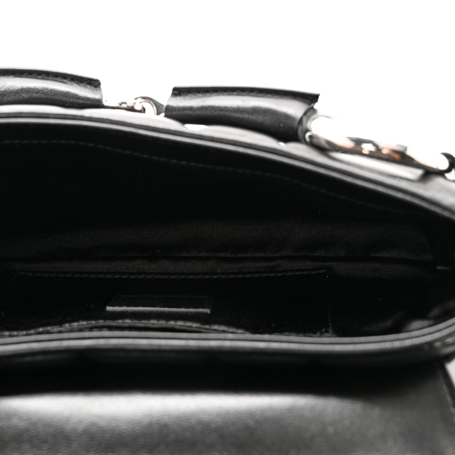 Gucci Nappa Vertical Matelasse Small Maxi Horsebit Chain Shoulder Bag Black