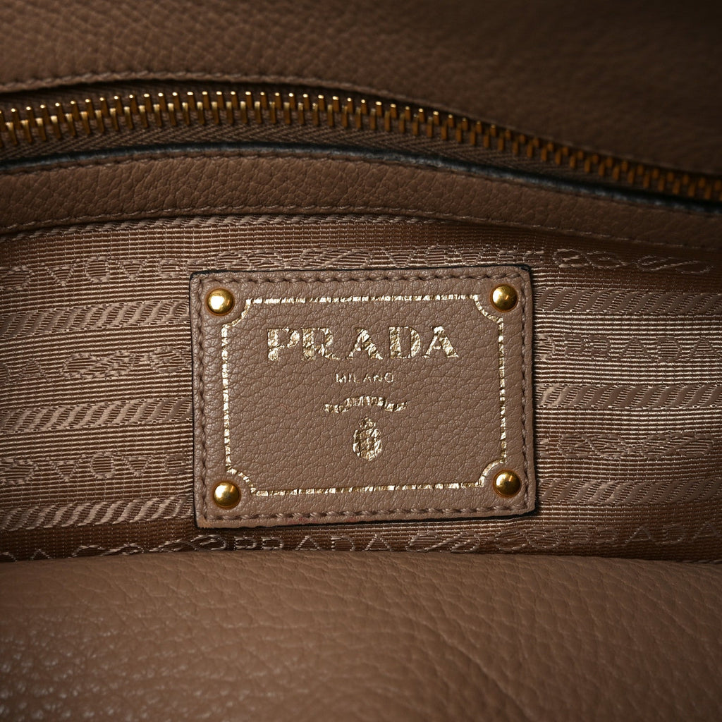 Prada Vitello Phenix Shoulder Bag Cammeo