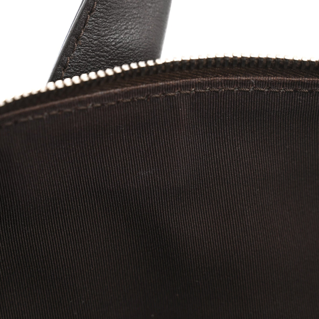 Chanel Calfskin Chevron CC All Day Long Boston Brown