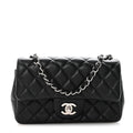 Chanel Lambskin Quilted Mini Rectangular Flap Black