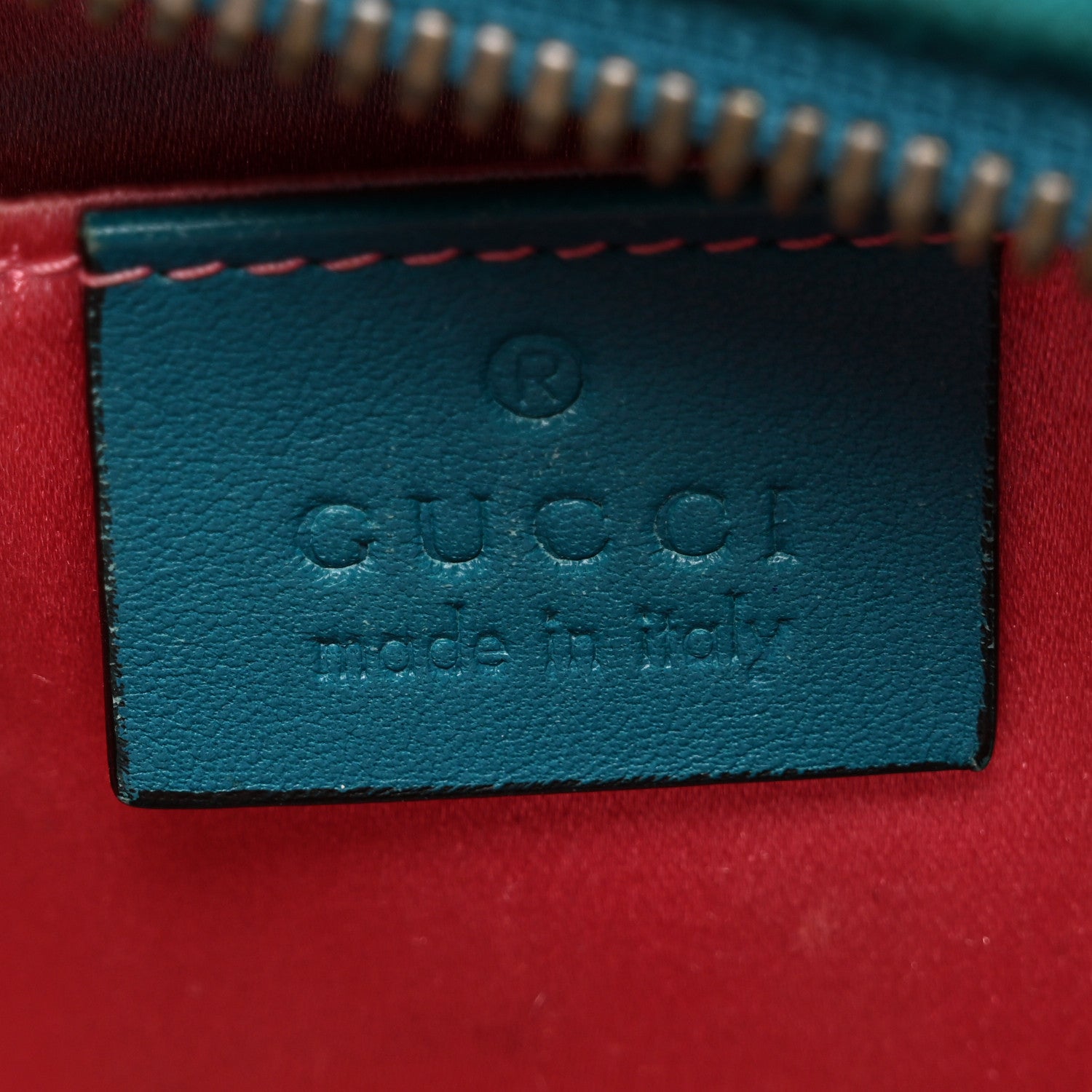 Gucci Velvet Matelasse Small GG Marmont Chain Shoulder Bag Pavone Cyan