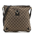 Gucci Monogram Abbey Messenger Bag Dark Brown