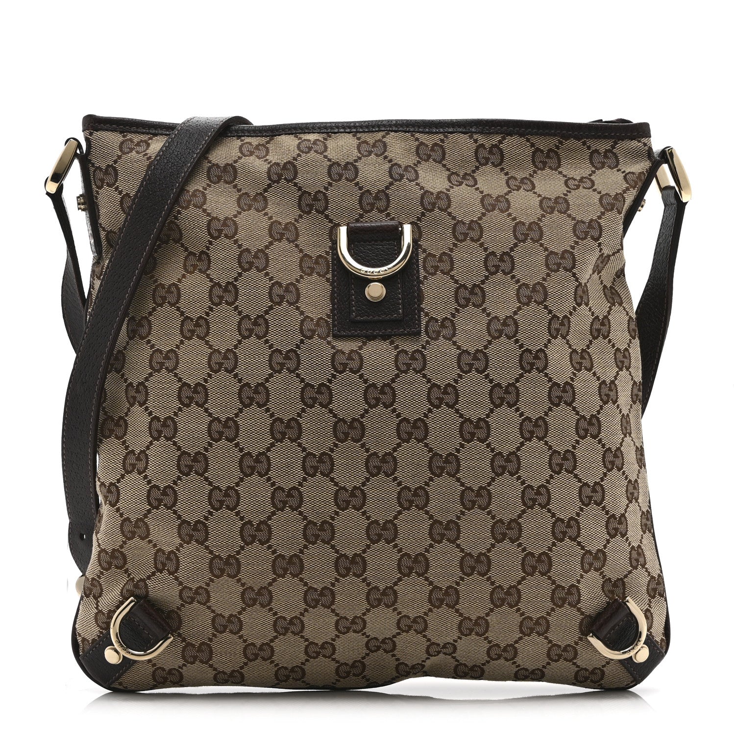 Gucci Monogram Abbey Messenger Bag Dark Brown