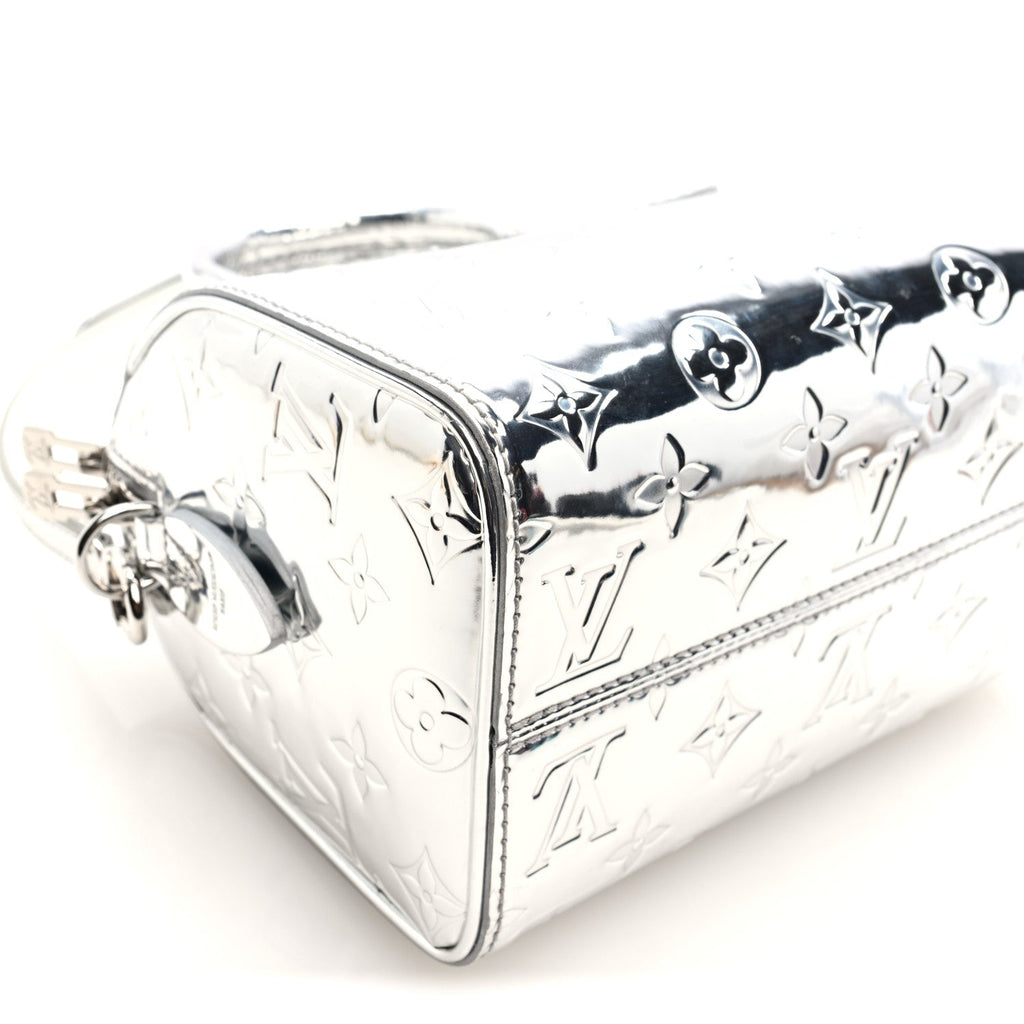 Louis Vuitton Monogram Miroir Speedy Bandouliere 20 Silver