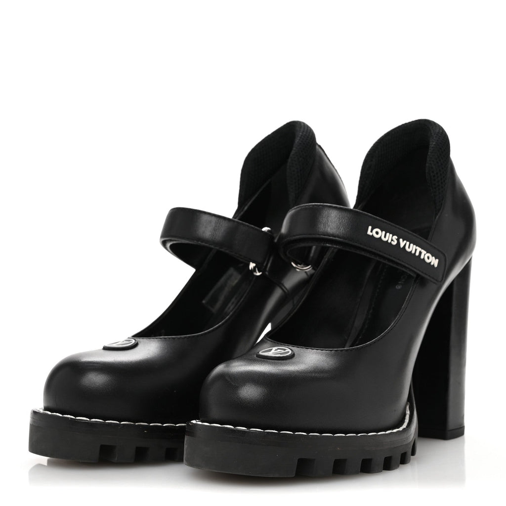 Louis Vuitton Calfskin Star Trail Ankle Pumps 37 Black
