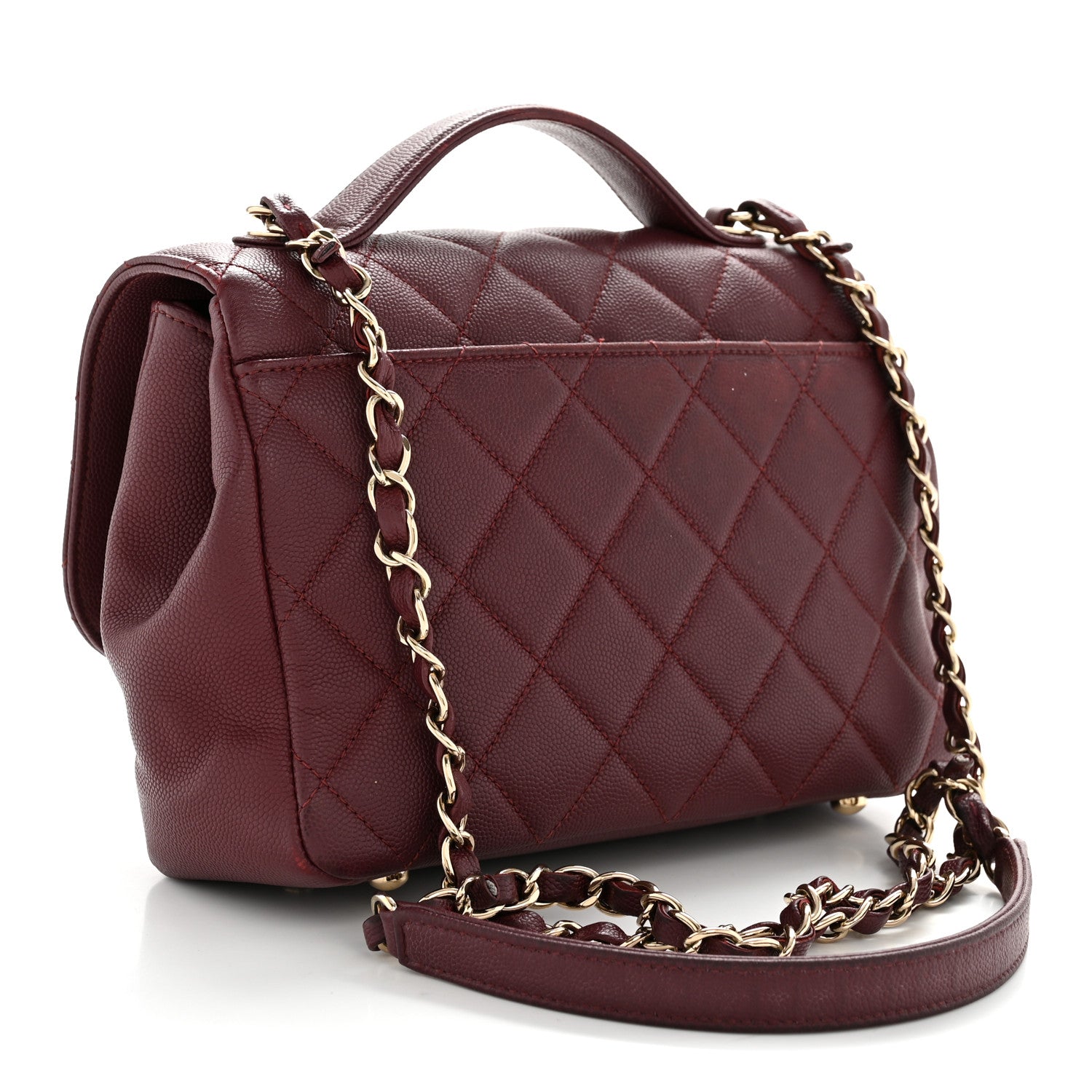 Chanel Caviar Quilted Small Business Affinity Flap Burgundy