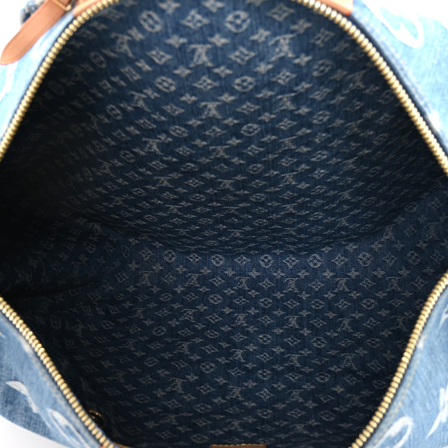 Louis Vuitton Denim Monogram New LV Remix Keepall Bandouliere 45 Blue