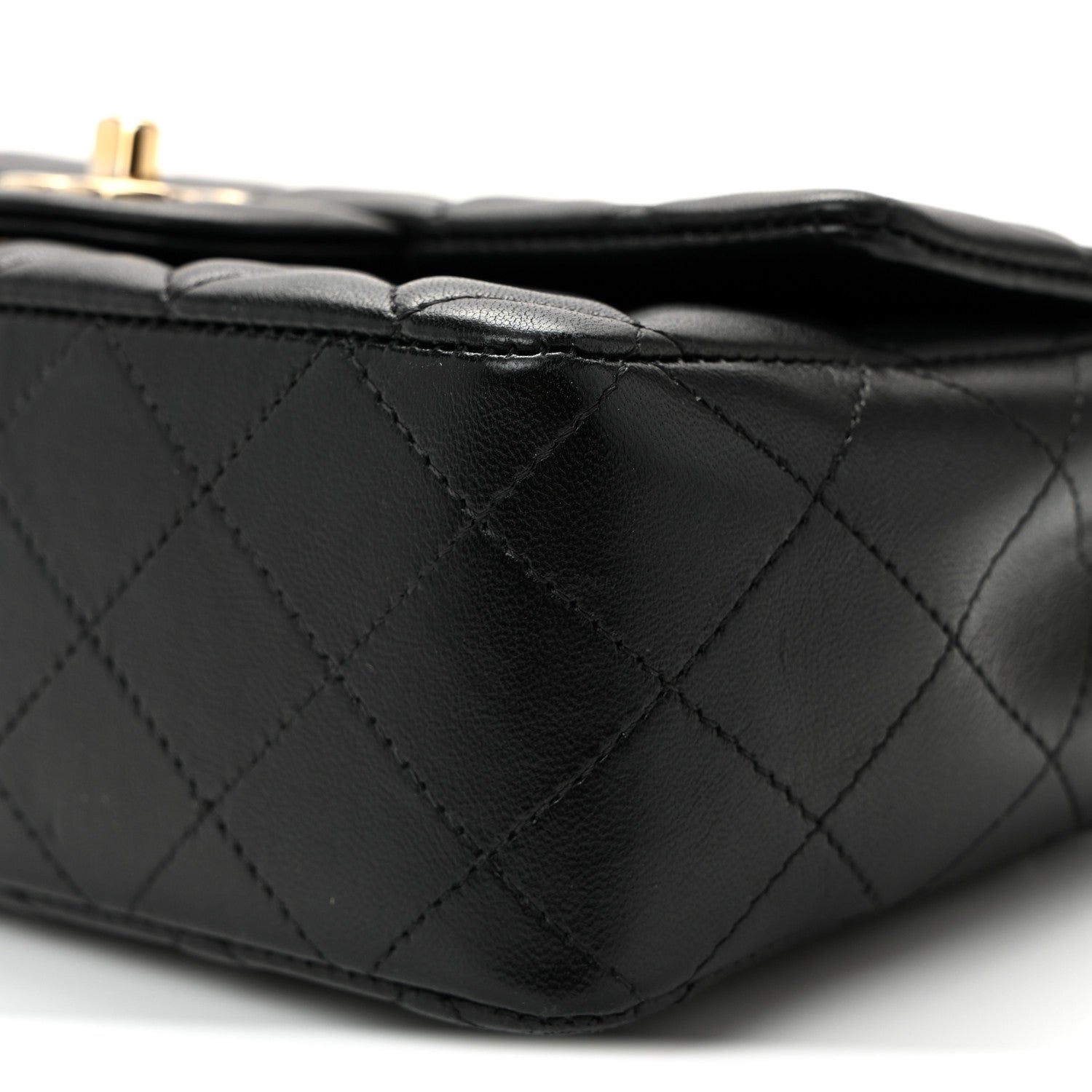 Chanel Lambskin Quilted Mini Rectangular Flap Black