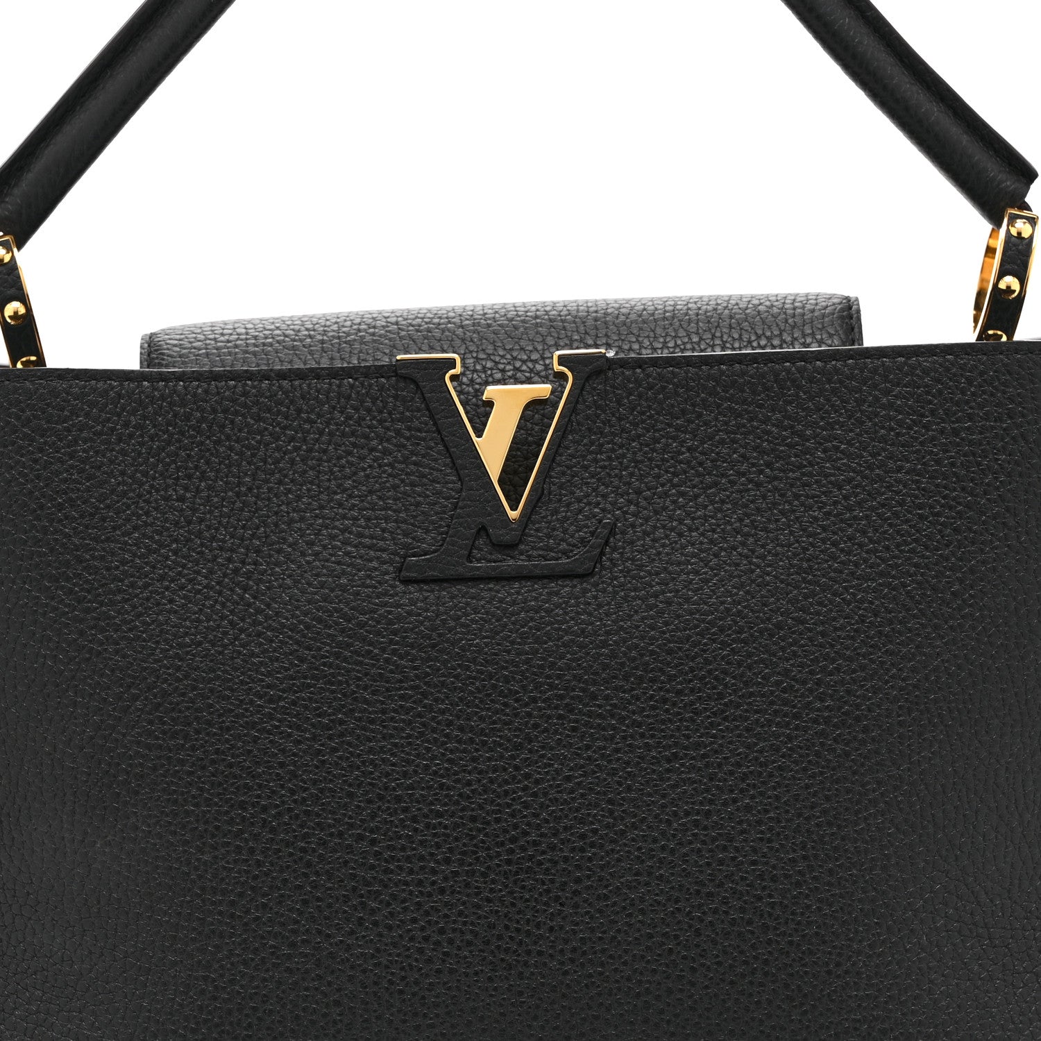 Louis Vuitton Taurillon Capucines MM Black Fuchsia