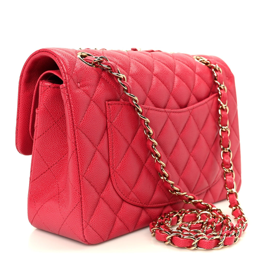 Chanel Caviar Quilted Small Double Flap Dark Pink