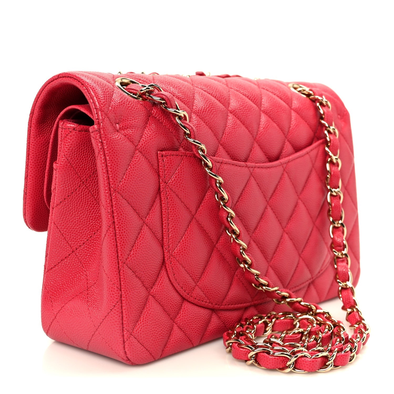 Chanel Caviar Quilted Small Double Flap Dark Pink