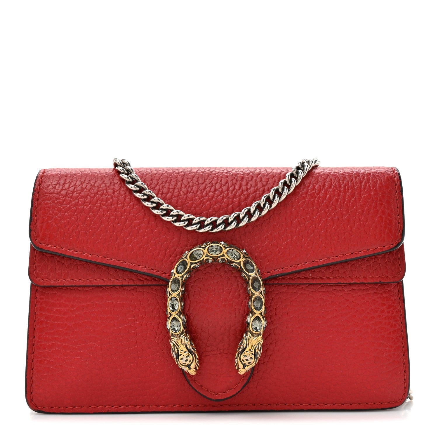 Gucci Calfskin Super Mini Dionysus Shoulder Bag Hibiscus Red