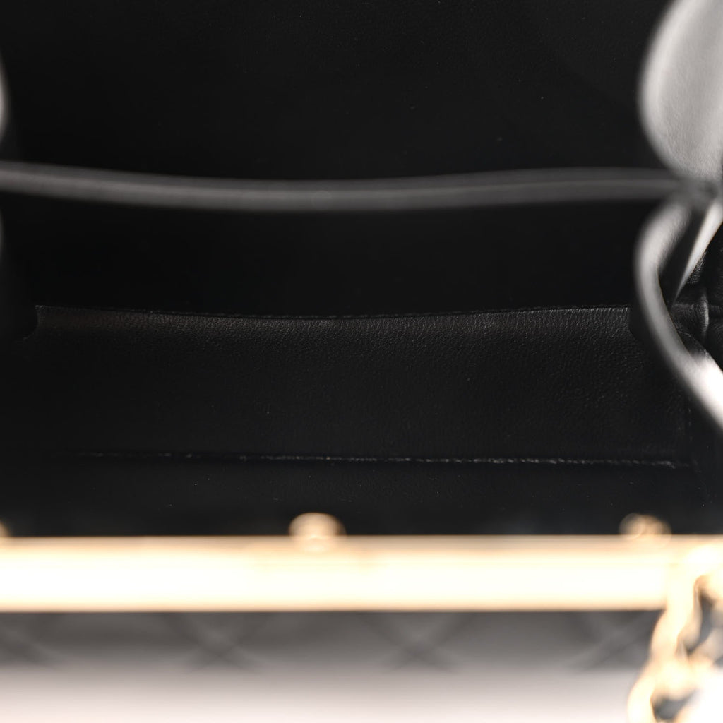 Chanel Lambskin Quilted Pearl CC Vanity Case Black