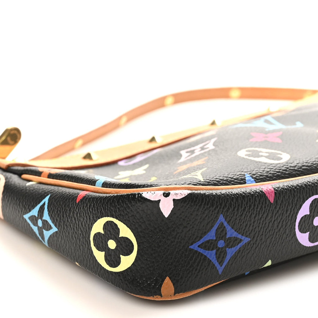 Louis Vuitton Monogram Multicolor Pochette Accessories Black