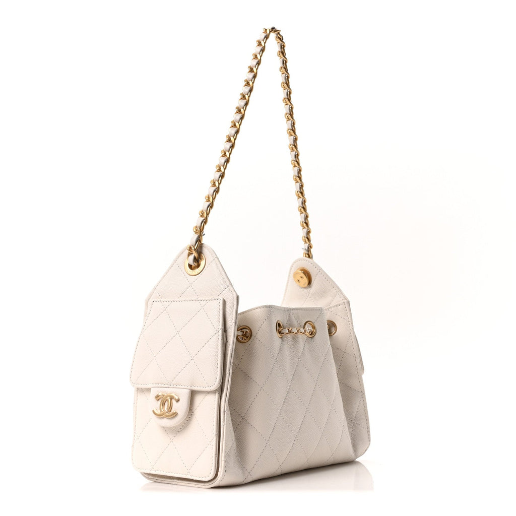 Chanel Caviar Quilted Mini Chanel 25 Handbag White