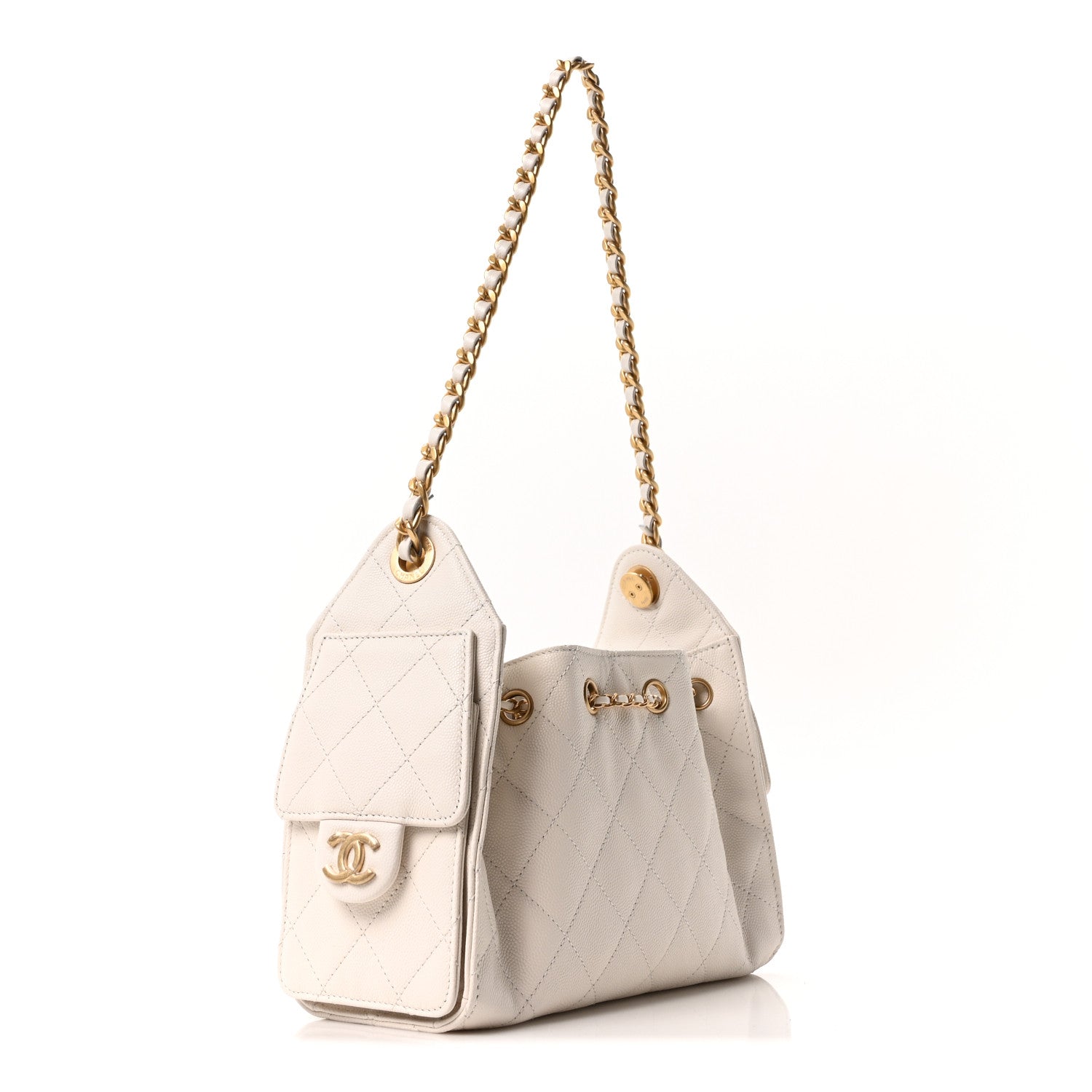 Chanel Caviar Quilted Mini Chanel 25 Handbag White