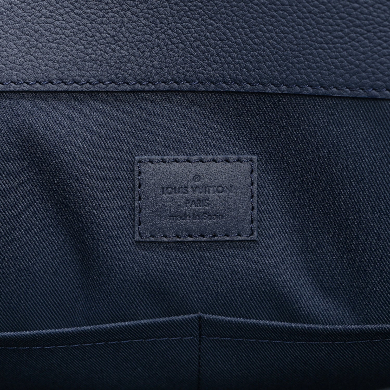 Louis Vuitton Grained Calfskin LV Aerogram Tote Navy