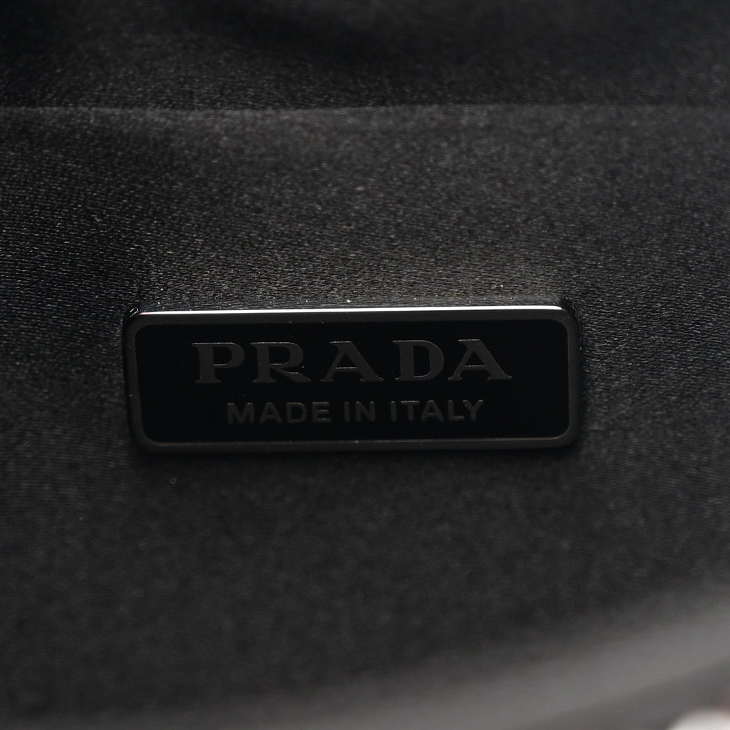 Prada Satin Crystal Cleo Adjustable Strap Shoulder Bag Metal