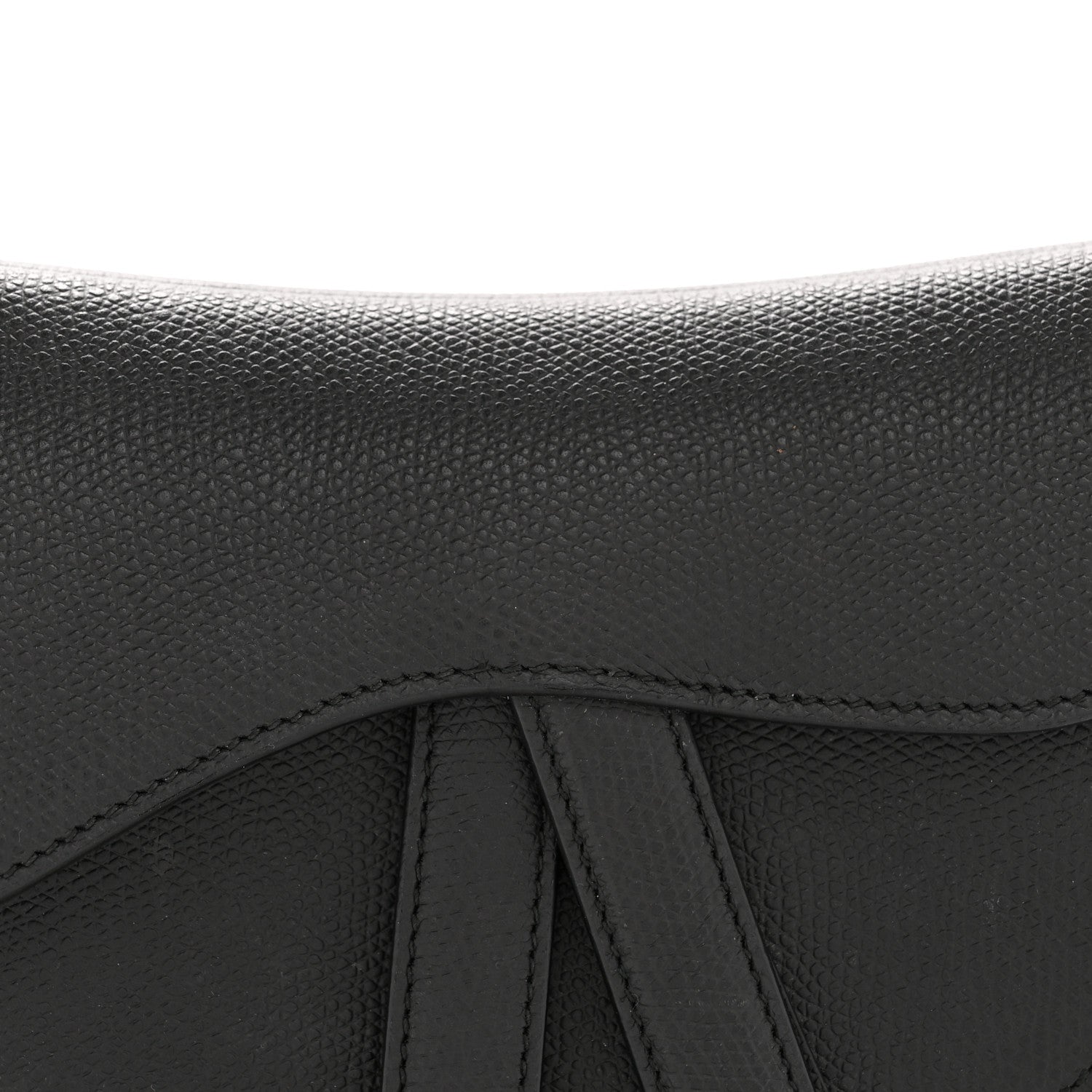 Christian Dior Grained Calfskin Mini Saddle Bag Black