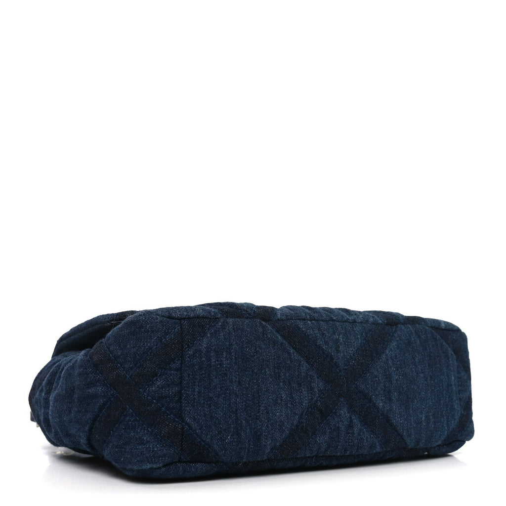 Chanel Denim Quilted Medium Chanel 19 Flap Blue