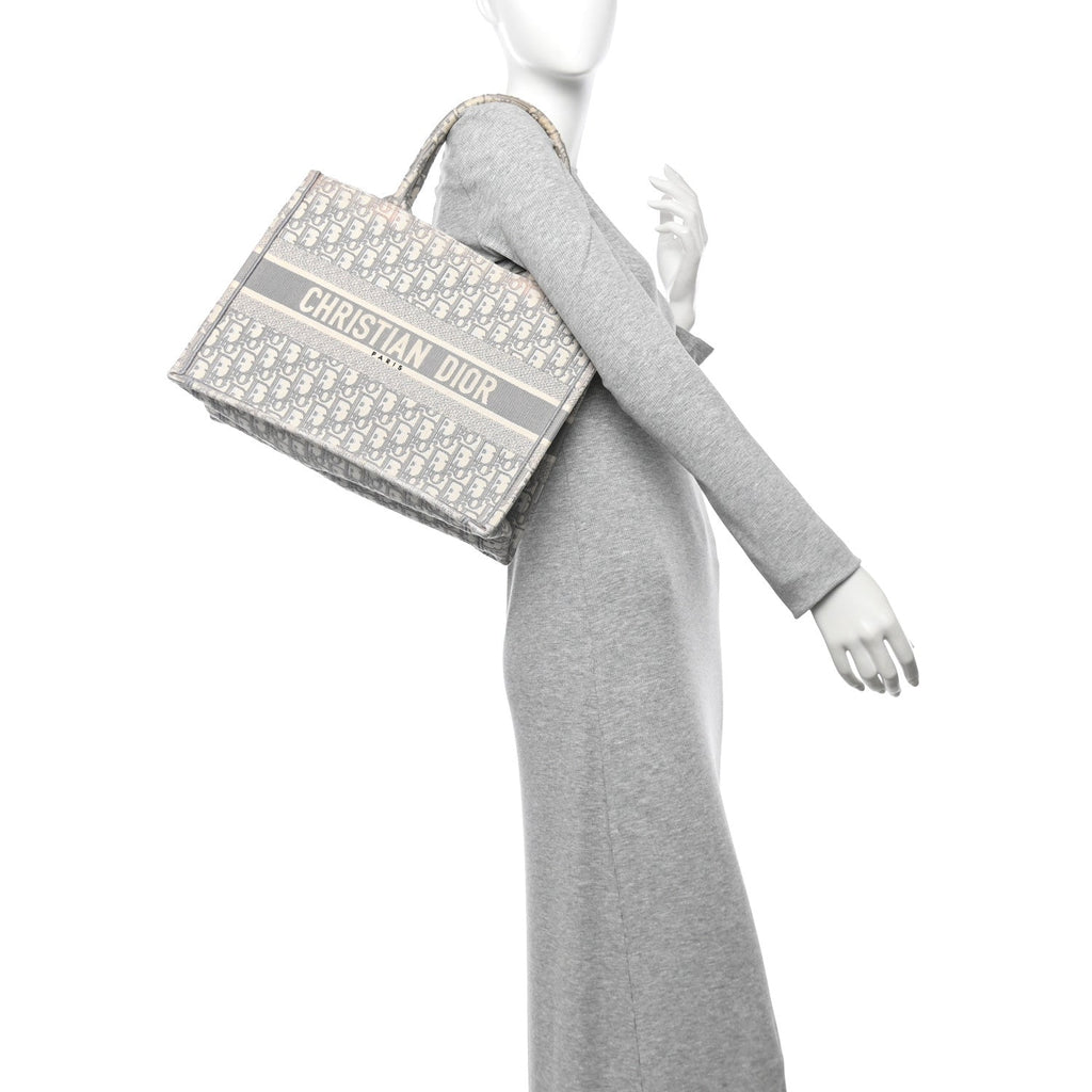 Christian Dior Oblique Medium Book Tote Grey