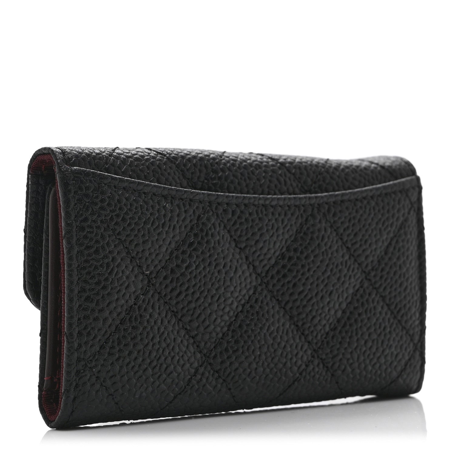 Caviar Quilted 6 Key Holder Black