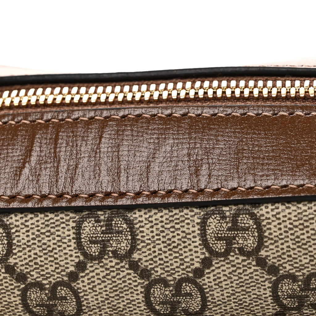 Gucci GG Supreme Monogram Small Horsebit 1955 Shoulder Bag Beige Brown Sugar