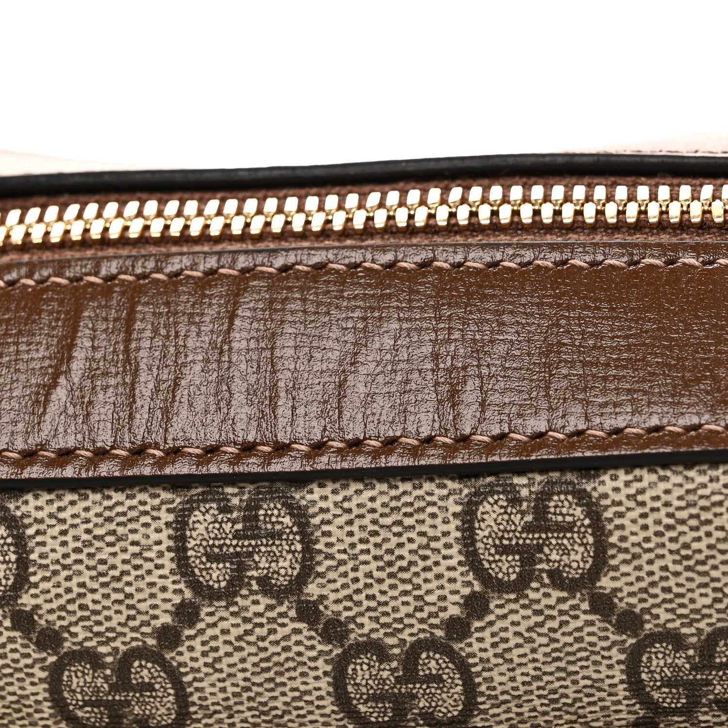 Gucci GG Supreme Monogram Small Horsebit 1955 Shoulder Bag Beige Brown Sugar