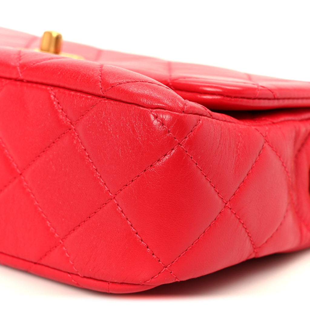 Chanel Lambskin Quilted Small Flap Red