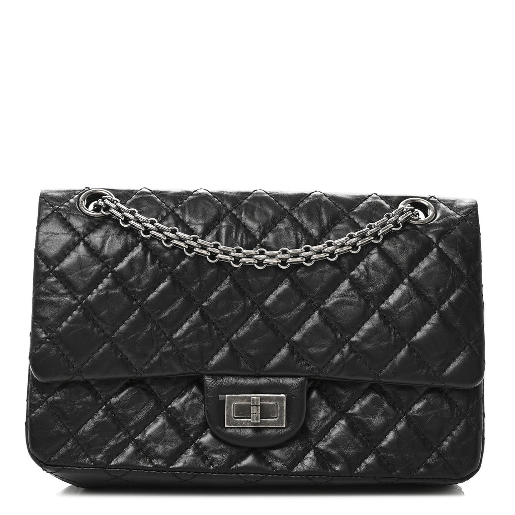 Chanel Aged Calfskin Quilted 2.55 Reissue 225 Flap Black