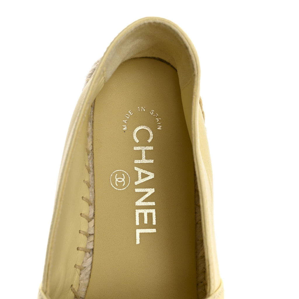 Lambskin CC Espadrilles 36 Yellow
