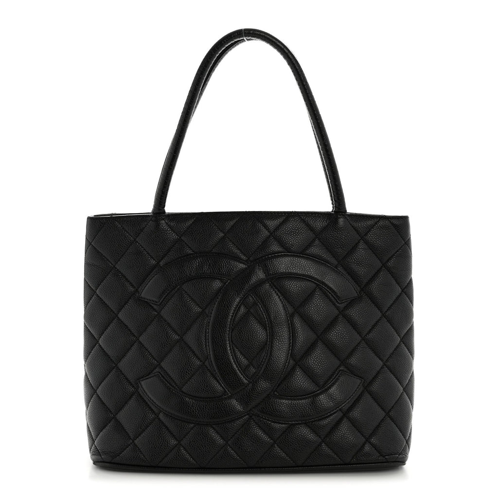 Chanel Caviar Quilted Medallion Tote Black