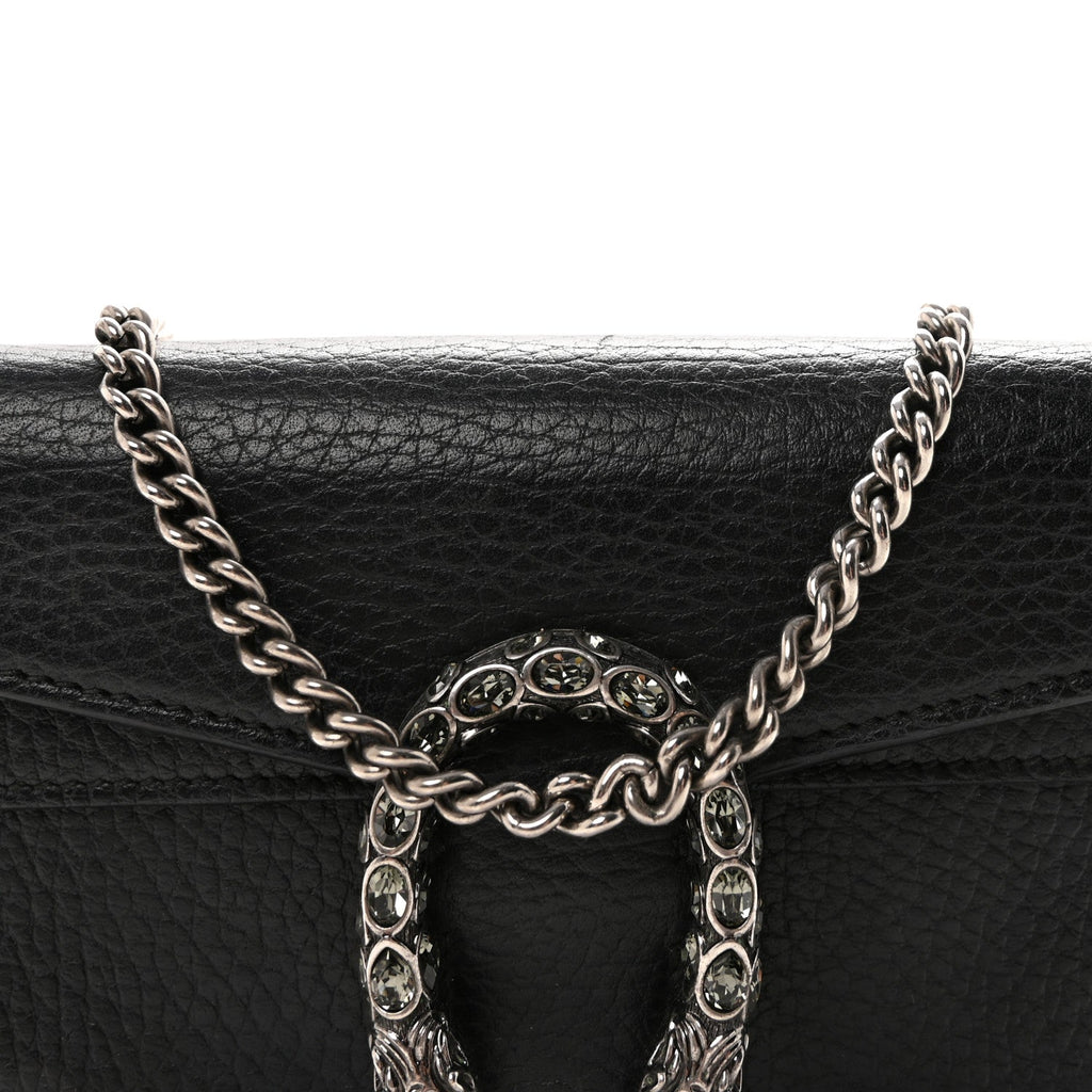 Gucci Calfskin Super Mini Dionysus Shoulder Bag Black