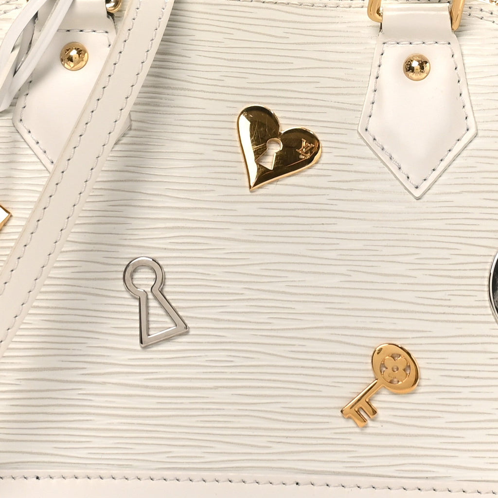 Louis Vuitton Epi Love Lock Alma BB White