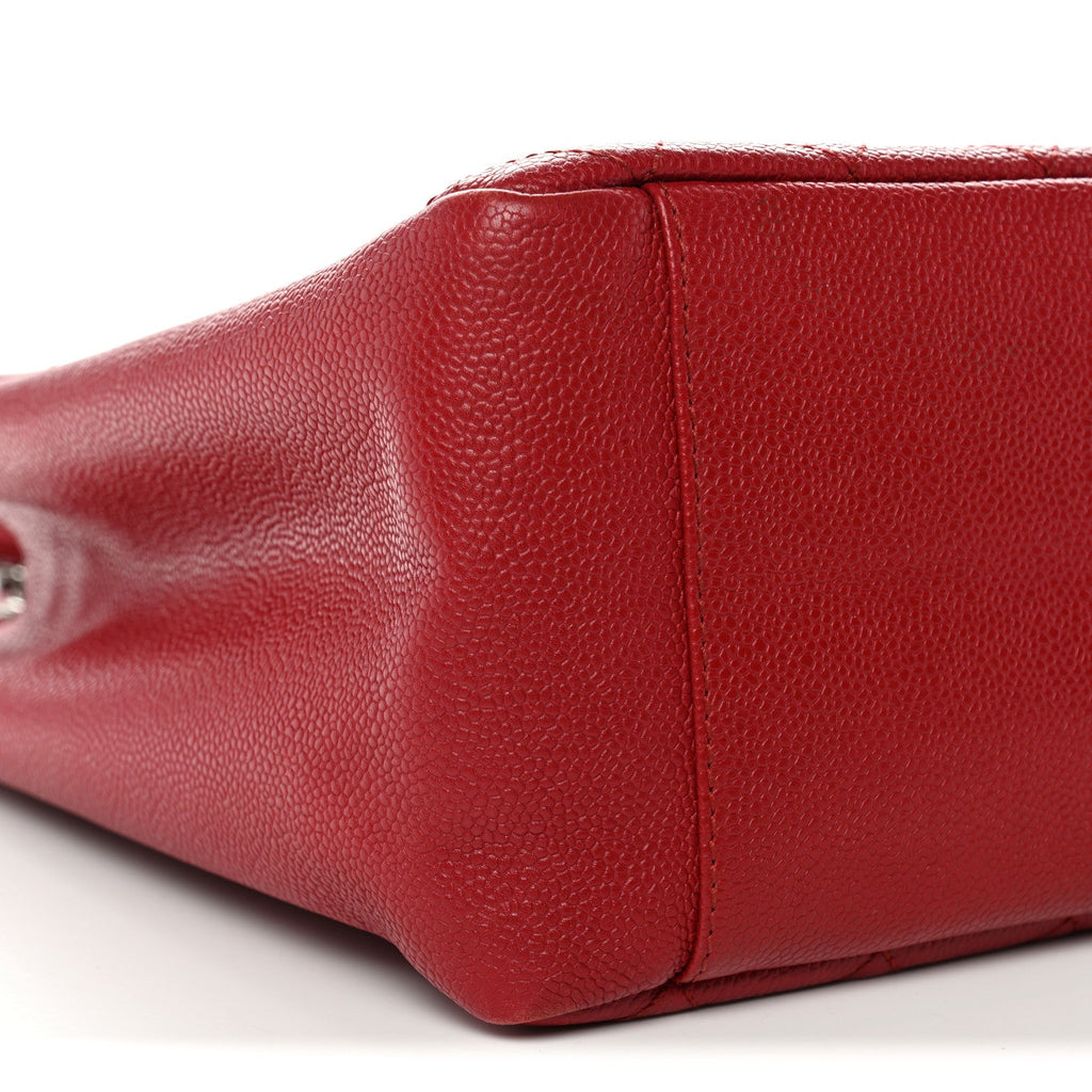 Chanel Caviar Quilted Grand Shopping Tote GST Red