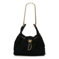 Chanel Suede Quilted Small Chanel 25 Handbag Black