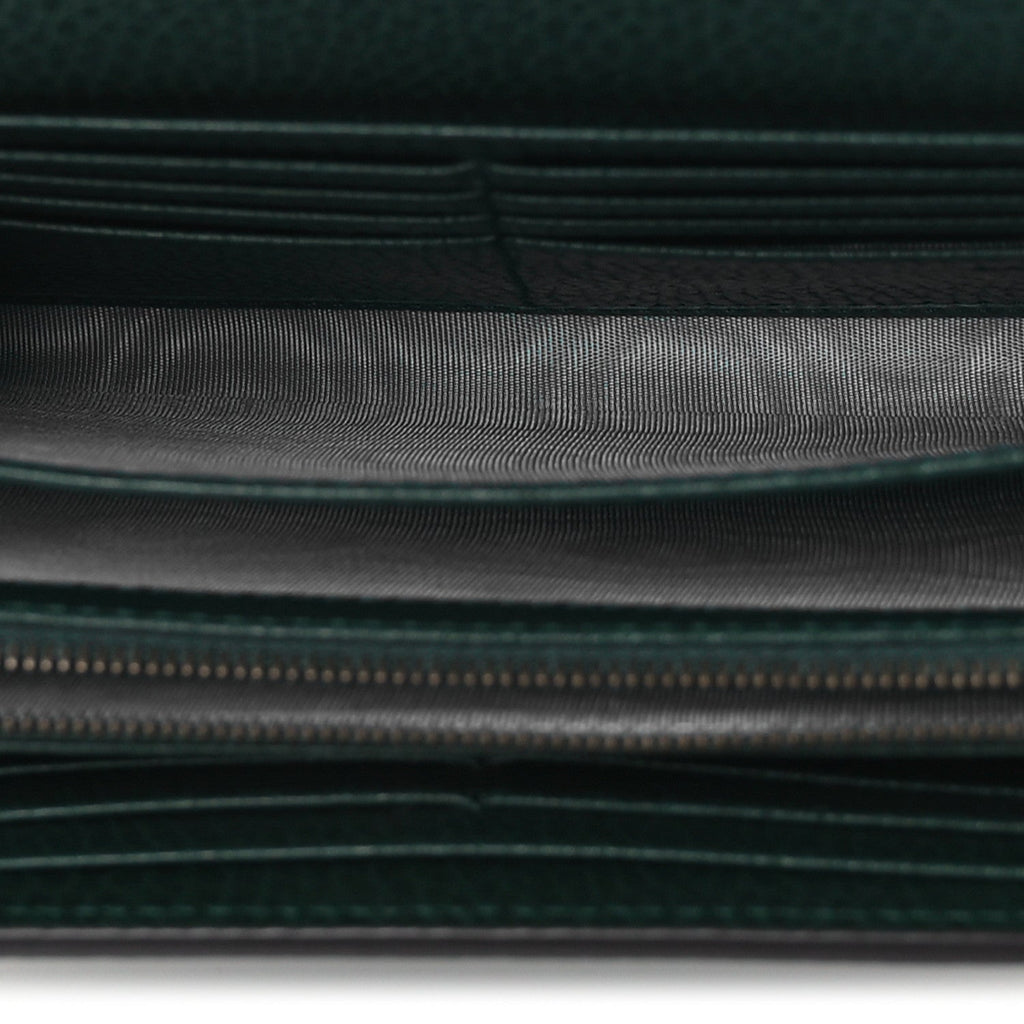 Gucci Calfskin Garden Dionysus Chain Wallet Emerald