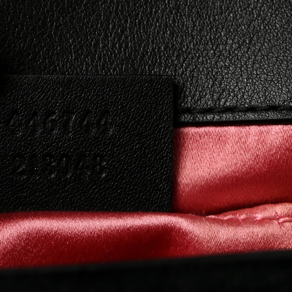 Gucci Velvet Matelasse Mini GG Marmont Shoulder Bag Black