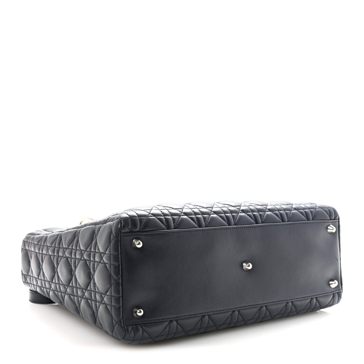 Christian Dior Lambskin Cannage Large Lady Dior Navy Blue