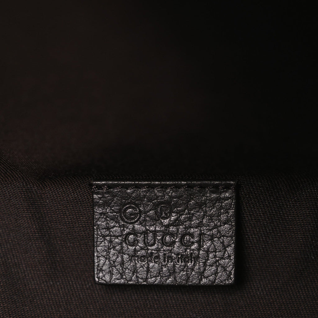 Gucci Monogram Dollar Calfskin Waist Pouch Beige Ebony Testa di Moro Marrone Scuro