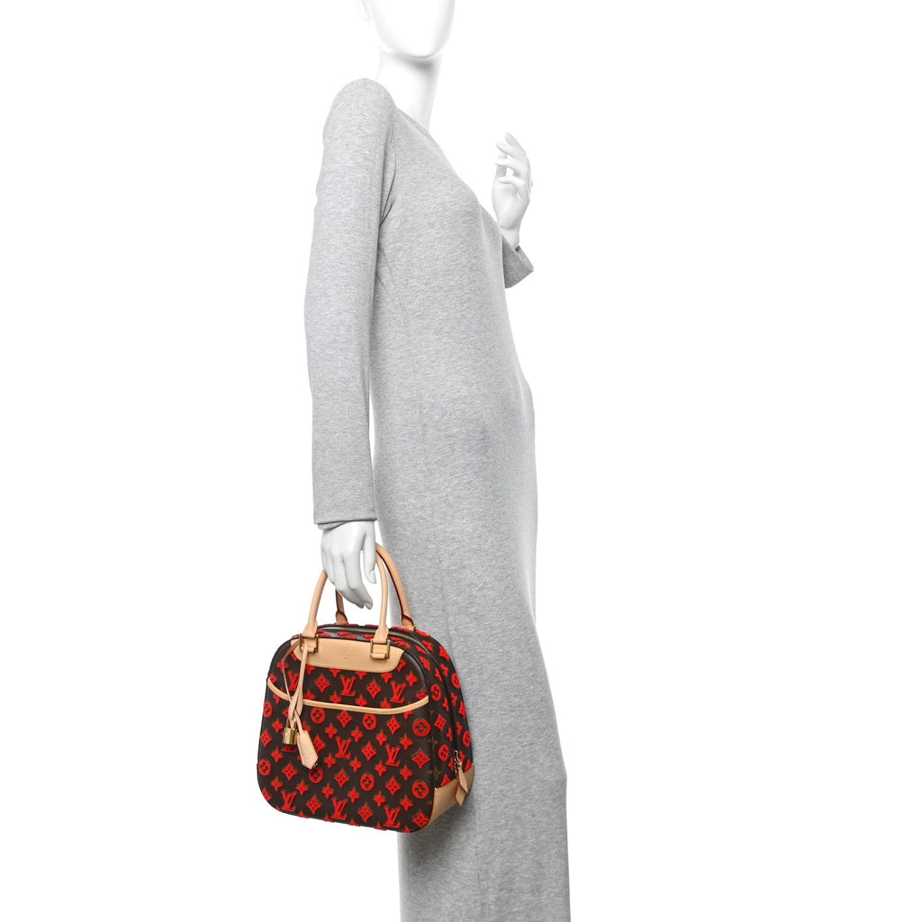 Louis Vuitton Monogram Tuffetage Deauville Cube Red