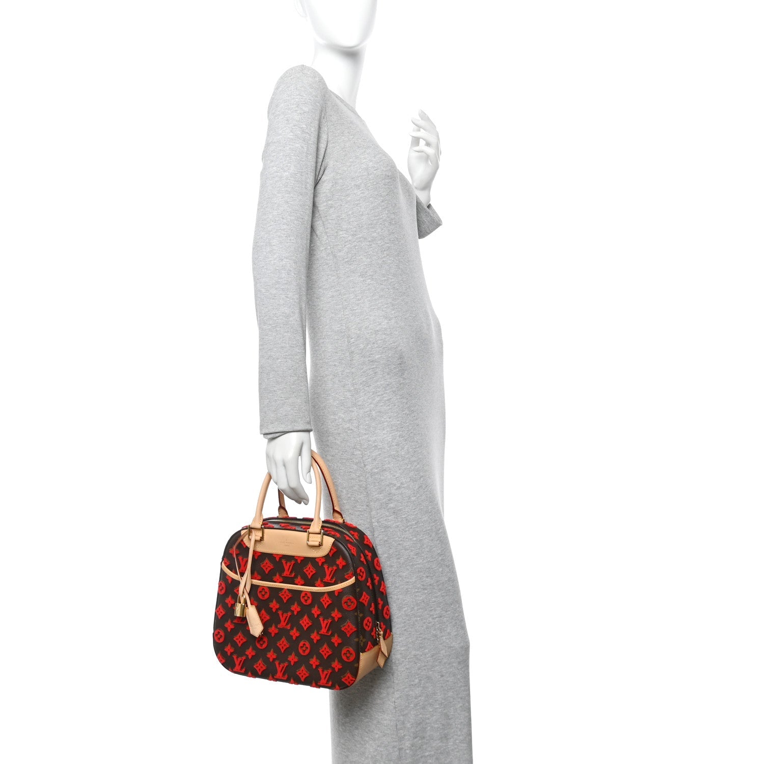 Louis Vuitton Monogram Tuffetage Deauville Cube Red