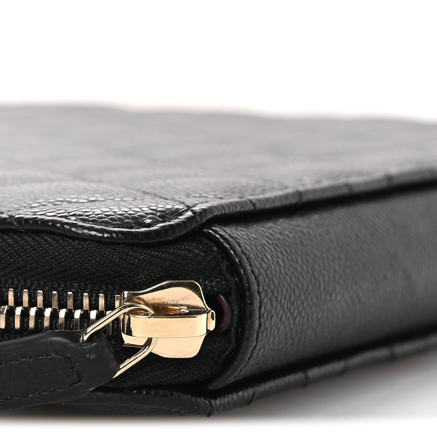 Caviar Quilted Zipped Travel Pouch Black
