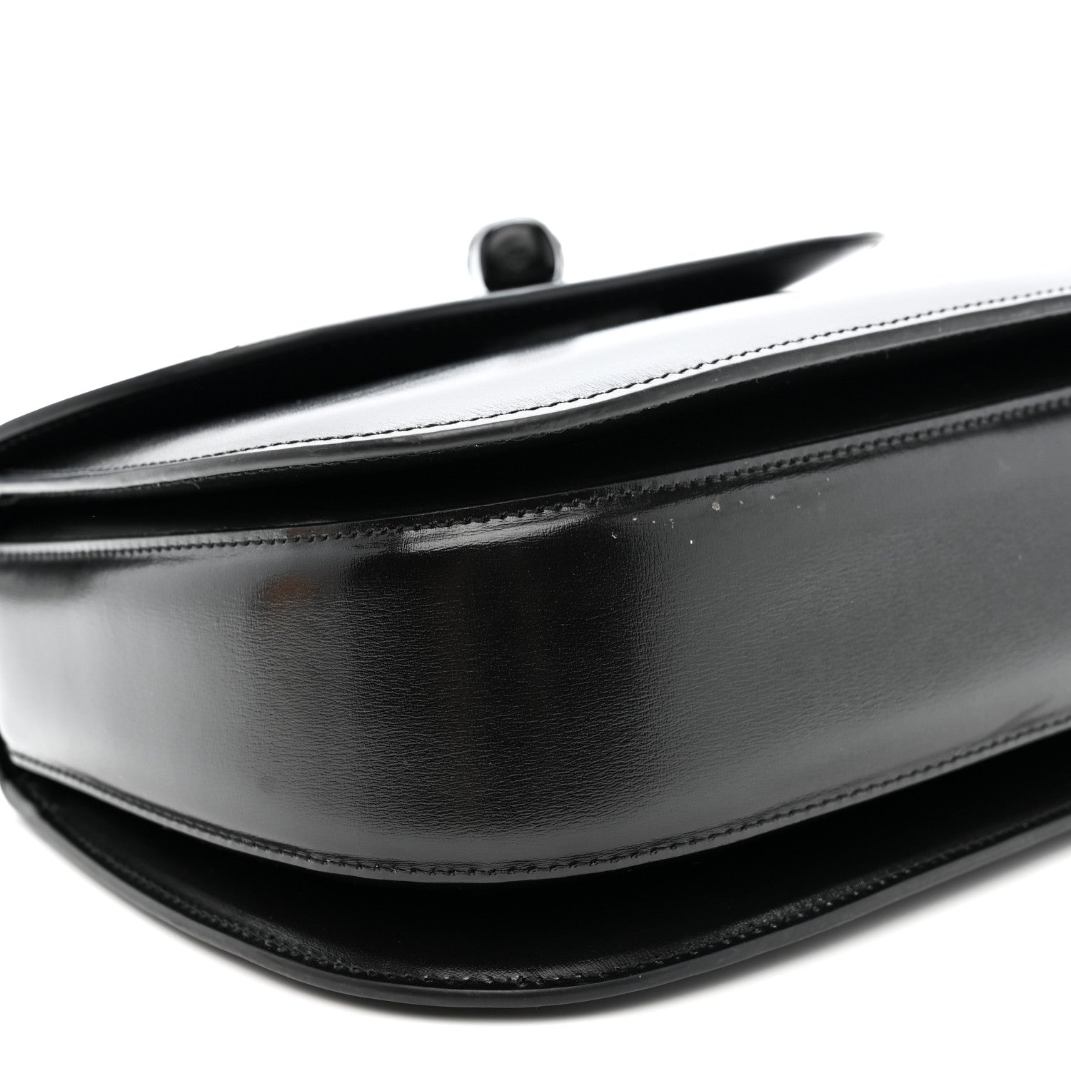 Gucci Boarded Dyana Lux Calfskin Web Monochrome Medium Bamboo 1947 Top Handle Bag Black