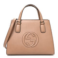 Gucci Dollar Calfskin Medium Soho Top Handle Satchel Camelia