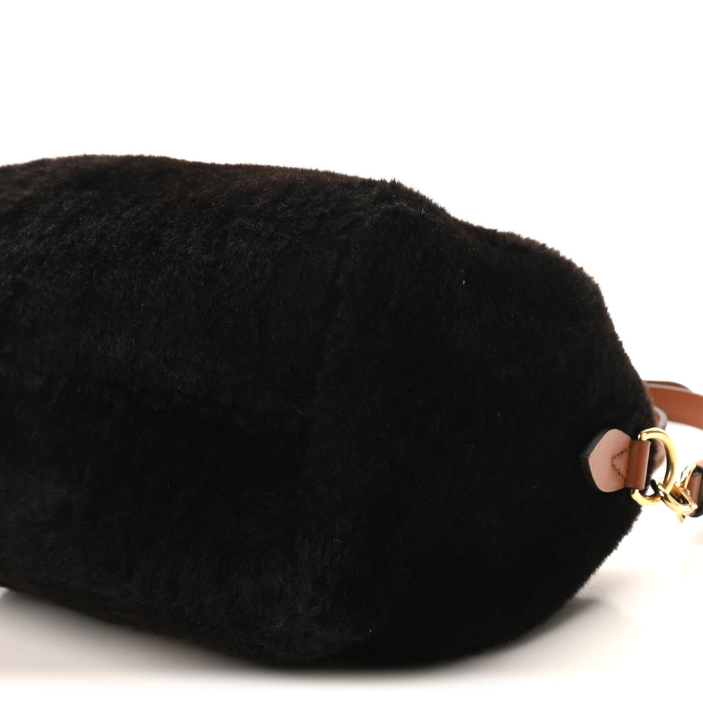 Louis Vuitton Shearling Monogram LV Ski Cozygram Speedy Bandouliere 25 Chocolate Cream