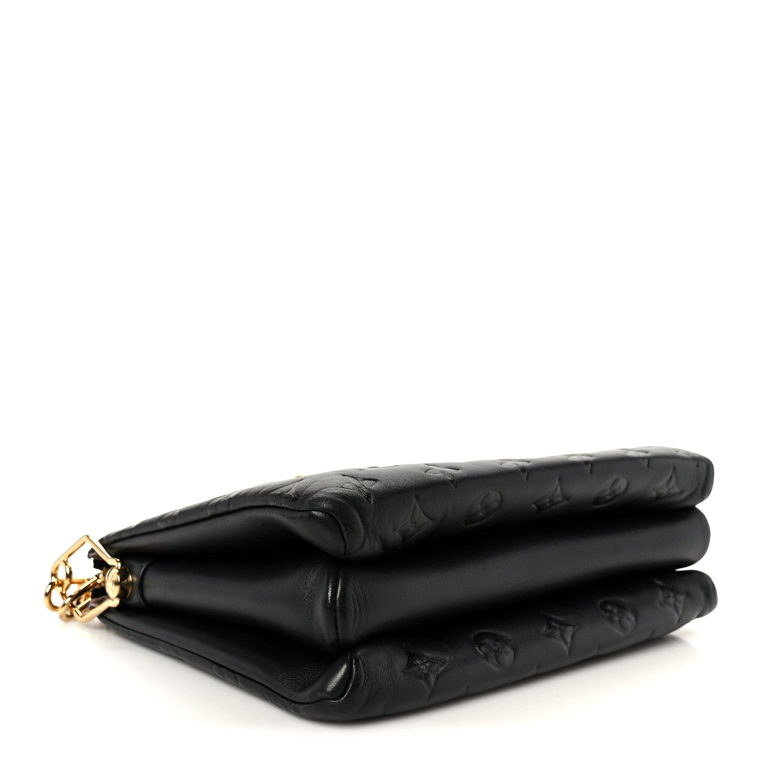 Louis Vuitton Lambskin Embossed Monogram Coussin PM Black