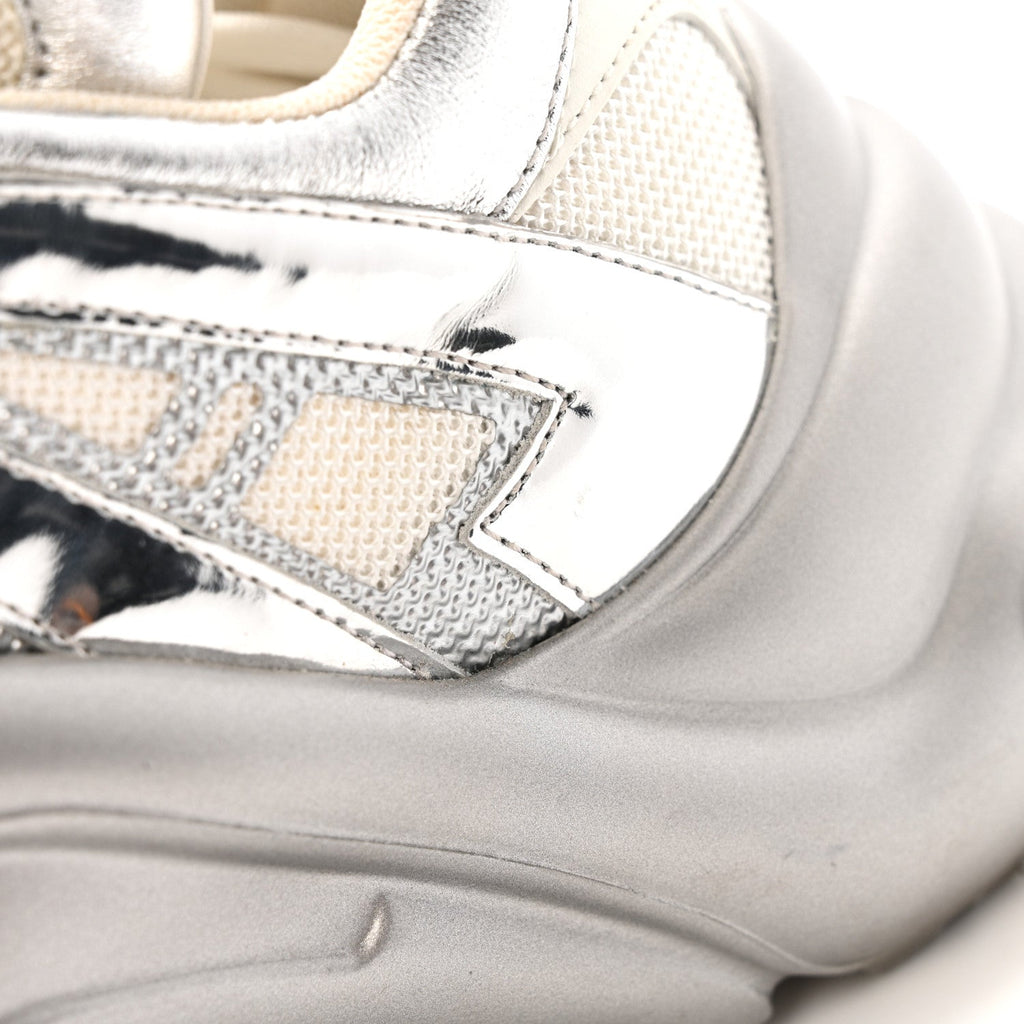 Louis Vuitton Metallic Calfskin Technical Nylon LV Archlight Sneakers 37 White Silver