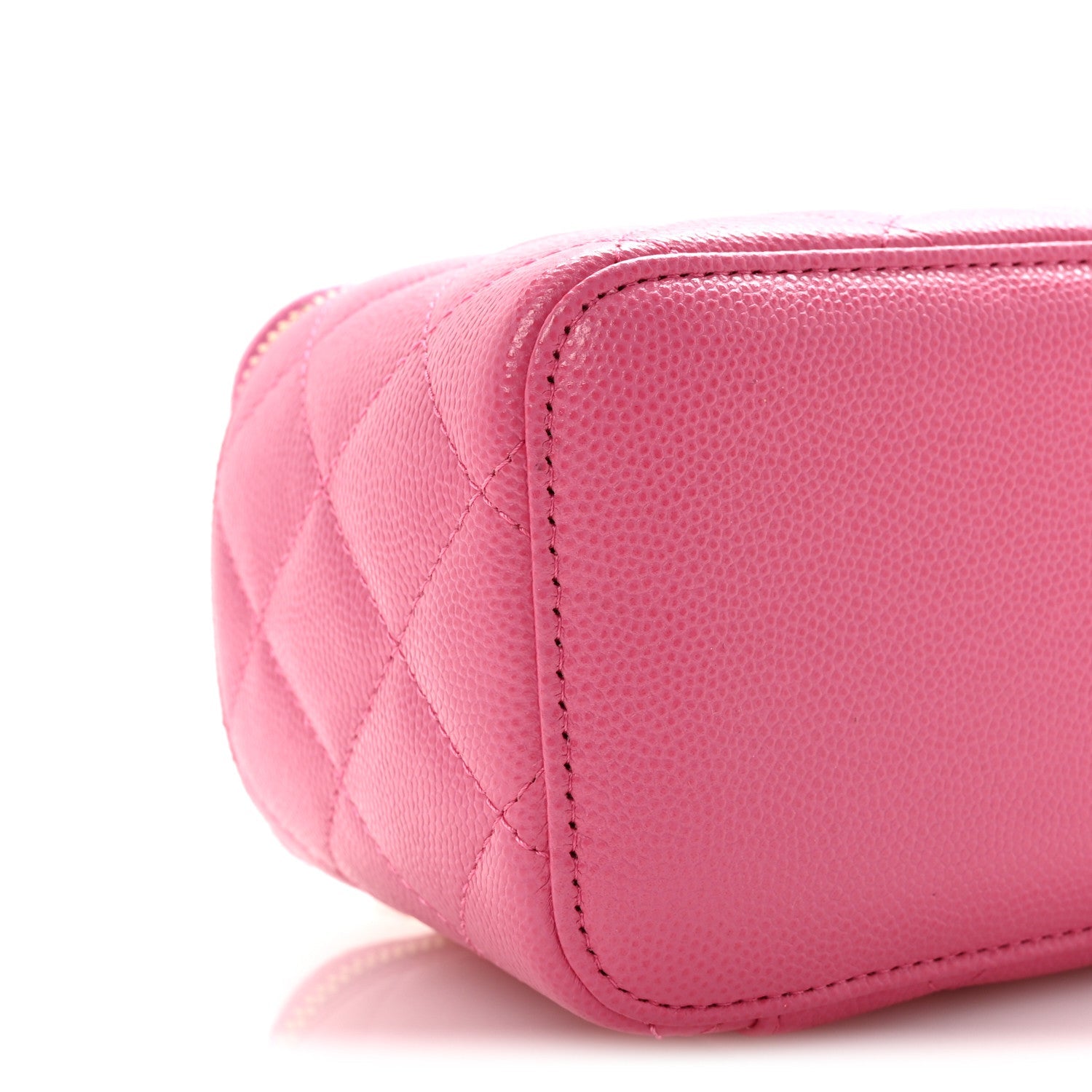 Chanel Caviar Quilted Small Vanity Case With Chain Pink